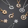 Pendant Necklaces European And American Stainless Steel Pendants Male Female Six-pointed Star Hip-hop Fashion Moon AccessoriesPendant