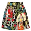 Skirts Vintage Mini Skirt Female Faldas Mujer Moda 2022 Black Floral Print Summer Cotton Short Sexy A Line Ss0008skirts