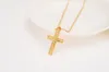 Naszyjniki z wisiorkami 18 K czyste złoto G/F krzyż hurtowy krucyfiks biżuteria w kształcie serca moda jezus dekoracja sukienka