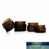 5Pcs 5g/10g/20g/30g Amber Brown Glass Cosmetic Jar Face Cream Bottles Lip Balm Sample Skin care Pot Makeup Vials Containers