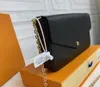 Bolsa de ombro feminina de grife bolsas de luxo Pochette Felicie letras de flores em relevo Empreinte bolsas de maquiagem mini corrente de couro bolsas de moda feminina clutch #276g