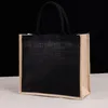 Burlap Bag with Laminated Interior and Soft Cotton Handle, Women Shopping Grocery Bags, Bridesmaid Gift Bag CX220325