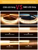 COB LED Strip Işık 320 480 LEDS/M Yüksek Yoğunluk Esnek Bant Şeridi 3000-6500K RA90 LED Işıkları DC12V 24V