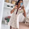 Spring Summer Knit Cartoon Embroidered Polo Dress Woman Plus Size Black Casual Knee-length Straight Dresses Female 220504