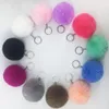 Kunstmatige Konijnenbont Bal Pluche Fuzzy Bont Sleutelhanger Bal Sleutelhanger Auto Tas Sleutelhanger Sleutelhanger Hanger Sieraden met Ring sxjun2