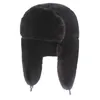 Berets unisex zimowy ciepły kapelusz na earflapa traper rosyjska zagęszcza podszewkę śniegu wiatroodporne stałe czapki kolorowe bombowce delm22