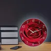 Stampa di fiori di rose rosse con nome personalizzato, decorazioni floreali moderne per la camera da letto, regalo personalizzato per il suo orologio da parete botanico 220615