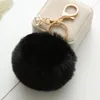 23 kleuren Trinket Fluffy Artificial Rabbit Fur Ball Key Chain Pompons Keychain Women Car Bag Key Ring Sieraden EH343