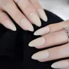 Faux Ongles Mat Bonbon Ongles Stiletto Artificiel Faux Pure Nude Taille Moyenne Facile À DIY 24 Compte Prud22