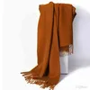 Têxtil de inverno Tassel Trassel Sold cor sólido Cashmere lenços quentes Lady Pashmina Shawls embrulhando manta bandana feminina fêmea de espessura