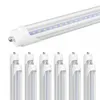 Jesled T8 LED -rörljus 8ft en rad enkelstift FA8 fluorescerande lampor 45W Kall vit transparent täckebutik Kontors garage belysning