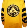 Nikivip Custom Retro Pittsburgh Giacche gialle Maglia da hockey cucita S-4XL Qualsiasi nome e numero Maglie di alta qualità