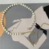 Pasy eleganckie vintage łańcuch bąk shell Pearl Metal damska sukienka damska z szczupłą przyjęciem w talii biżuteria ENK22