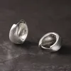 925 STERLING Gümüş Basit Geniş Huggies Gotik Hoop Küpeler Donuk cilalar kadınlar için Unisex Piercing Rock Takı Kulak Tokes Güzel Takı