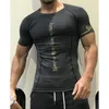 Hommes séchage rapide fitness t-shirts Sport de plein air course à manches courtes collants musculation hauts Gym Train Compression t-shirts 220614
