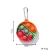 Finger Bubbles Mini Simple Dimple Keychain Ring Compression Plate Autism Educational Decompression Toy