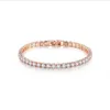 Bracelet de tennis pour femmes, rangée simple, diamants cz, 4mm, rond, complet, chaîne de tennis, bijoux Hip hop, 2302816