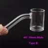 4 mm Opaque Bowl Bowl Smoking Quartz banger 10 mm 14 mm 18 mm mâle ongle sans dôme 45 90 degrés pour dab rig bong verre adaptateur