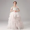 Burgundy Flower Girl Sukienki 2022 Pierwsze sukienki Komunii Świętej dla dziewcząt suknia balowa sukienka dla dzieci