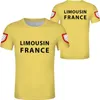 Erkek Hoodies Sweatshirts Limousin T Shirt Ücretsiz Özel Yapım İsim Numarası Lemosin T-Shirt Limoges Baskı Bayrağı Kelime Fransız Perigueux Anouleme