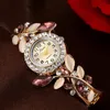 Bilek saatleri bilezik kadınlar moda kuvars kristal rhinestone izle bayanlar gündelik elbise bilek reloj mujerwristwatches bilek saati