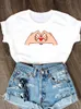 Damen T-Shirt Love Style Valentine Grafik T-Shirt Kleidung Mode Kleidung Frauen Kurzarm Sommer O-Ausschnitt T-Shirt Cartoon Weiblich Top