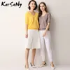 KarSany Half Sleeve Knitted Blouse Women Summer Ladies V-neck Blouses Blouse Knitted Womens Tops And Blouses Plus Size 220407