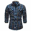 アイオペソンスプリング男性用の100％コットン格子縞のシャツ豪華なソーシャルドレスシャツ長袖チェッカー220322