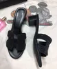 Yeni Oram Kadın Tıknaz Topuk Sandalet Terlik Lüks Tasarımcı Deri Yaz Klasik Moda Plaj Jelly H Slippers 35-41
