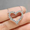 inbeaut Arrival 925 Silver Forever Love Pass Diamond Test 03-2ct Excellent Cut Moissanite Heart Pendant Necklace for Women