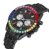 Men's and women's fake three eye decorative calendar watch