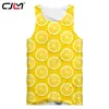 Мужская майка с 3D фруктами, лимоном, желтым принтом, свежая тема, мужская, унисекс, большой размер, повседневная, 220623