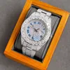 Diamond Watch 42 -мм мужские мужские автоматические механические бриллианты Безель часы для сапфировых водонепроницаемы