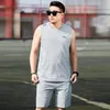 Men's T-Shirts Size 7XL Big Plus 8XL Arrivals Men Cotton T Shirt Top Shorts Summer Two Pieces Sleeveless Casual Tee Shirts SetMen's