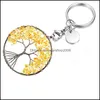 Nyckelringar Natural Broken Stone 5cm Wrap Tree of Life Keychains Healing Rose Crystal Car Decor Keyholder For Wome Carshop2006 DH0WL