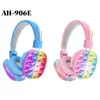 Casque stéréo sans fil Bluetooth UPS, jouet de décompression, lumière LED, explosion arc-en-ciel