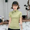 Ethnic Clothing Plus Size Cheongsam Tops Chinese Traditional Mandarin Collar Tang Coat Soft Satin Style Shirt Spring Cotton Slim Blouse