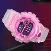 Montres-bracelets Étanche Enfants Montre De Sport Pour Filles Garçons Adolescents Enfant Femmes Horloges Électroniques Numériques Montre-Bracelet Transparent Jelly Waterproo