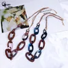 Hänghalsband guanlong harts vintage kvinnlig akryl Anpassad kedja länge för kvinnors uttalande svart bohemsk halsband