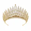 Cabeças de cabeça Luxuosa Casamento de Gold de Cristal de Cristal Cristão Big Crown Queen Bridal Women Women Beauty Pageant Cabelo Jóias de Cabelos Acessórios