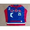 Mag Mit Mighty Ducks D2 Movie Team USA Hockey Jersey 21 Dean Portman 44 Fulton Reed 96 Charlie Conway Camisas masculinas de hóquei no gelo 100% costuradas