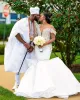 2022 Arabski Aso Ebi luksusowy syrena koronkowa sukienka ślubna z koralikami kryształy z długim rękawem cekinowe sukienki ślubne sukienki ślubne sukienki