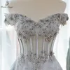 Elegante pailletten kant grijze bloemen avondjurk prom jurken avondjurken vestidos de fiesta robe soire mariage W220421