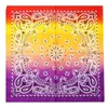 WZCX 55 55 cm de impressão de gradiente quadrado lenço de moda de hip hop da moda unissex Flores de algodão Flores de algodão