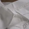 Gordijngordijn Wit /Ivory 1 -piece Ramie Cotton Hand Borduurwerk getrokken draadwerk Gordijncurtain