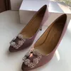 haute qualité Designer Party Chaussures De Mariage Mariée Femmes Dames Sandales De Mode Sexy Robe Chaussures Bout Pointu Talons Hauts En Cuir Paillettes avec boîte