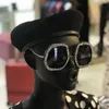 큰 프레임 크리스탈 태양 안경 선글래스 여성 냉각 디자이너 음영 Lunette De Soleil Femme Googles 선글라스