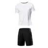 Gym Clothing Male 1 Set Simple Crew Neck Moisture Wicking Top Shorts Summer Two Piece O-Neck For Daily WearGym