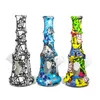 Onbreekbare Siliconen Waterpijpen Water Transfer Printing Cartoon Schedel Siliconen Shisha Siliconen-Water Bongs Beker Roken Waterpijp Water-rook-buis Gift ZL1103