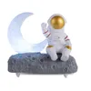 Astronaut de luna Light Bluetooth altavoces Nuevos creativos de decoración de regalos de cumpleaños al altavoz Aux TF FM Radio para Gift260j
